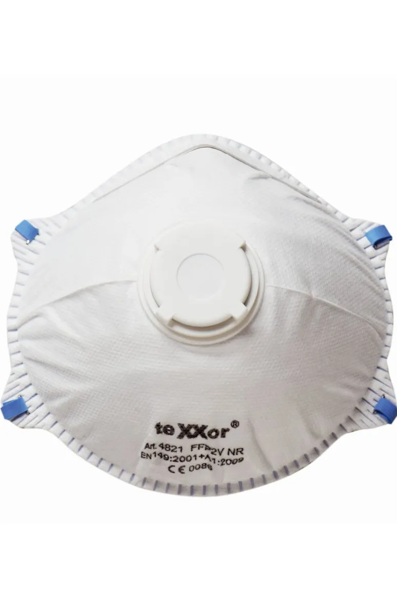 teXXor® Feinstaubmaske FFP2/V >>NR<< D mit Nasenbügel (Pack = 10 Stück)
